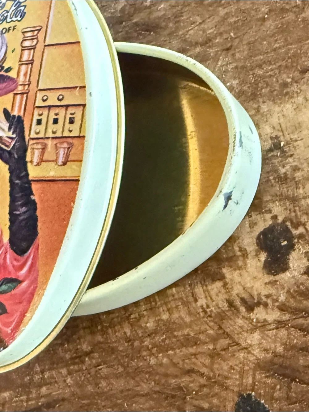Coca-Cola Lady Oval Tin Pin — Pink and Gold Accents - Picture 5 of 10